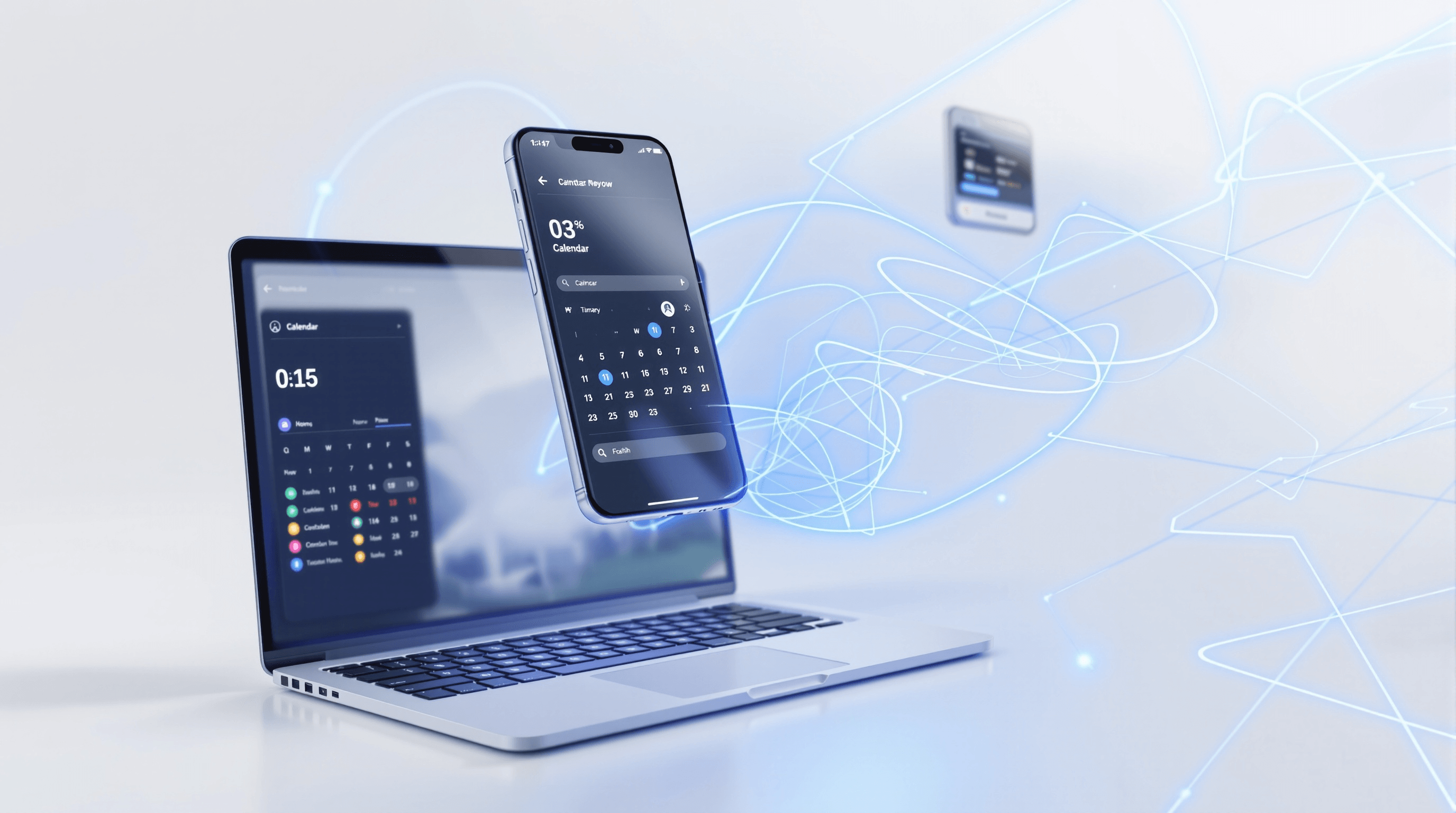 Interface de calendrier intelligent DataTalk montrant la gestion automatisée des rendez-vous clients avec synchronisation en temps réel